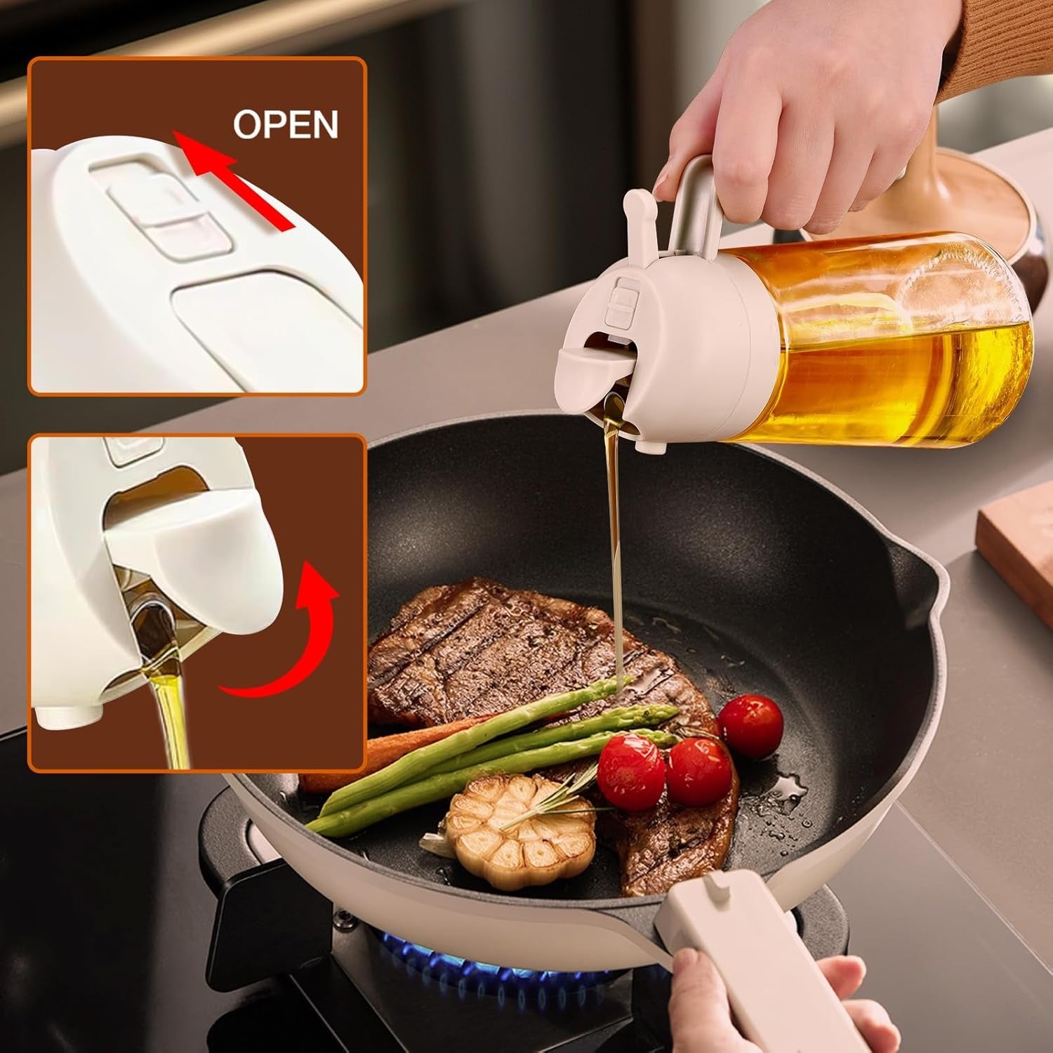dispensador y spray de aceite