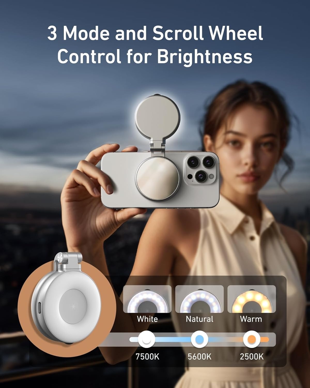 luz magnética para selfies