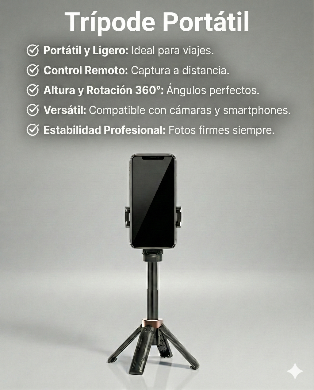 trípode portátil celular