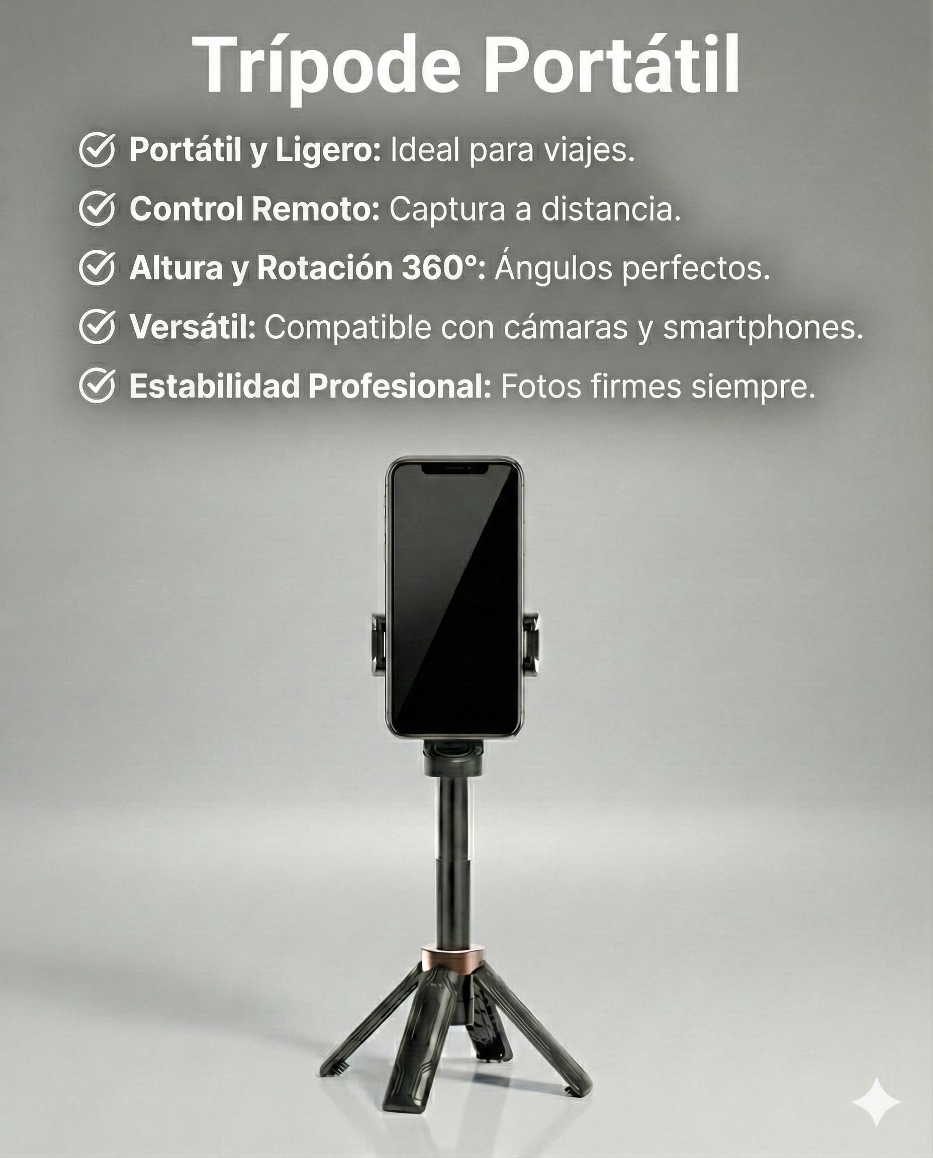 trípode portátil celular