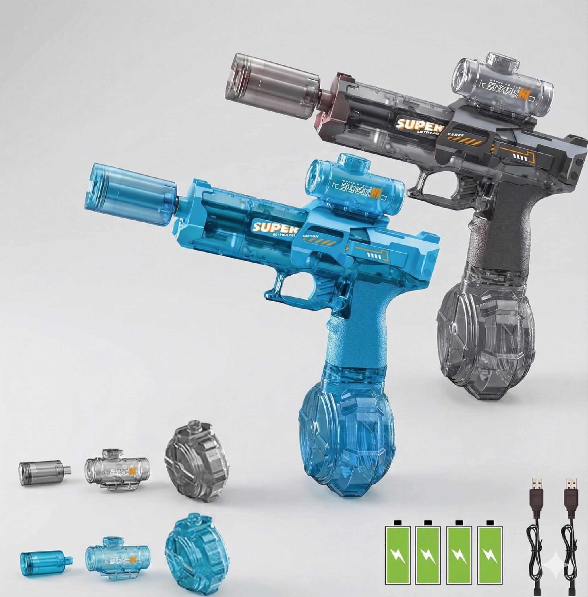 pistola de agua con luz