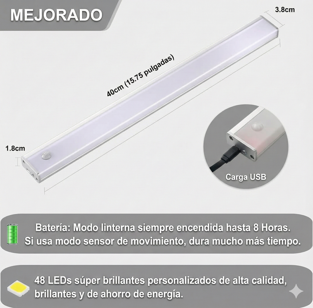 luz portátil con sensor