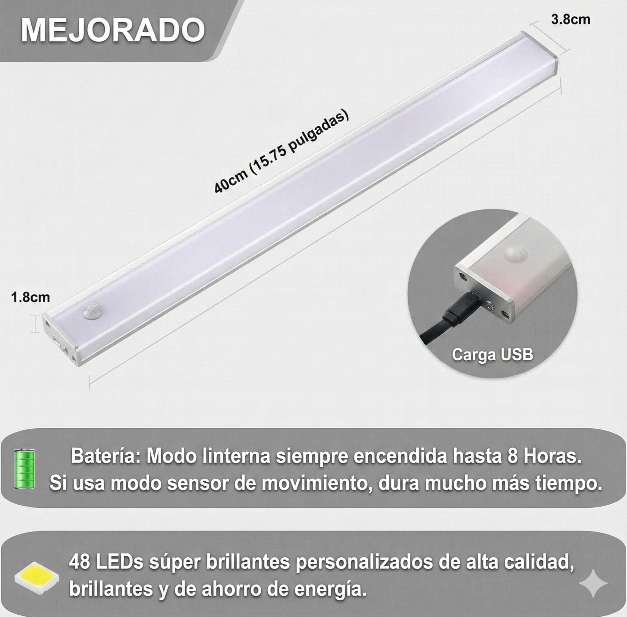 luz portátil con sensor