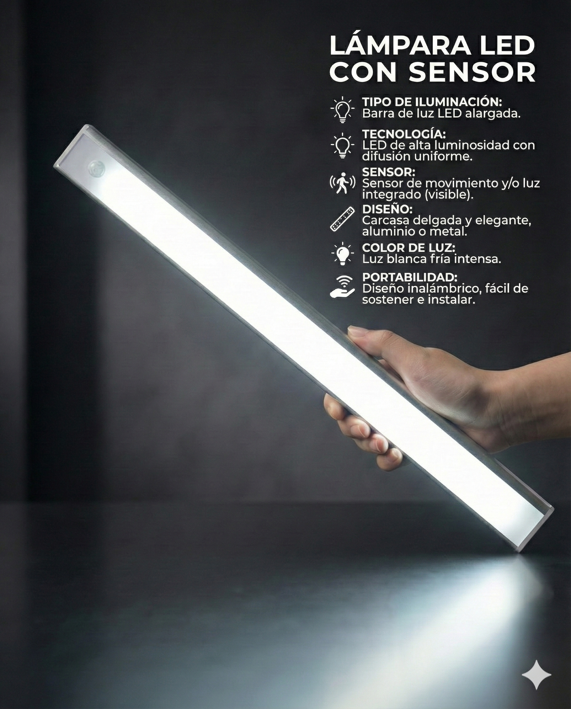 luz portátil con sensor