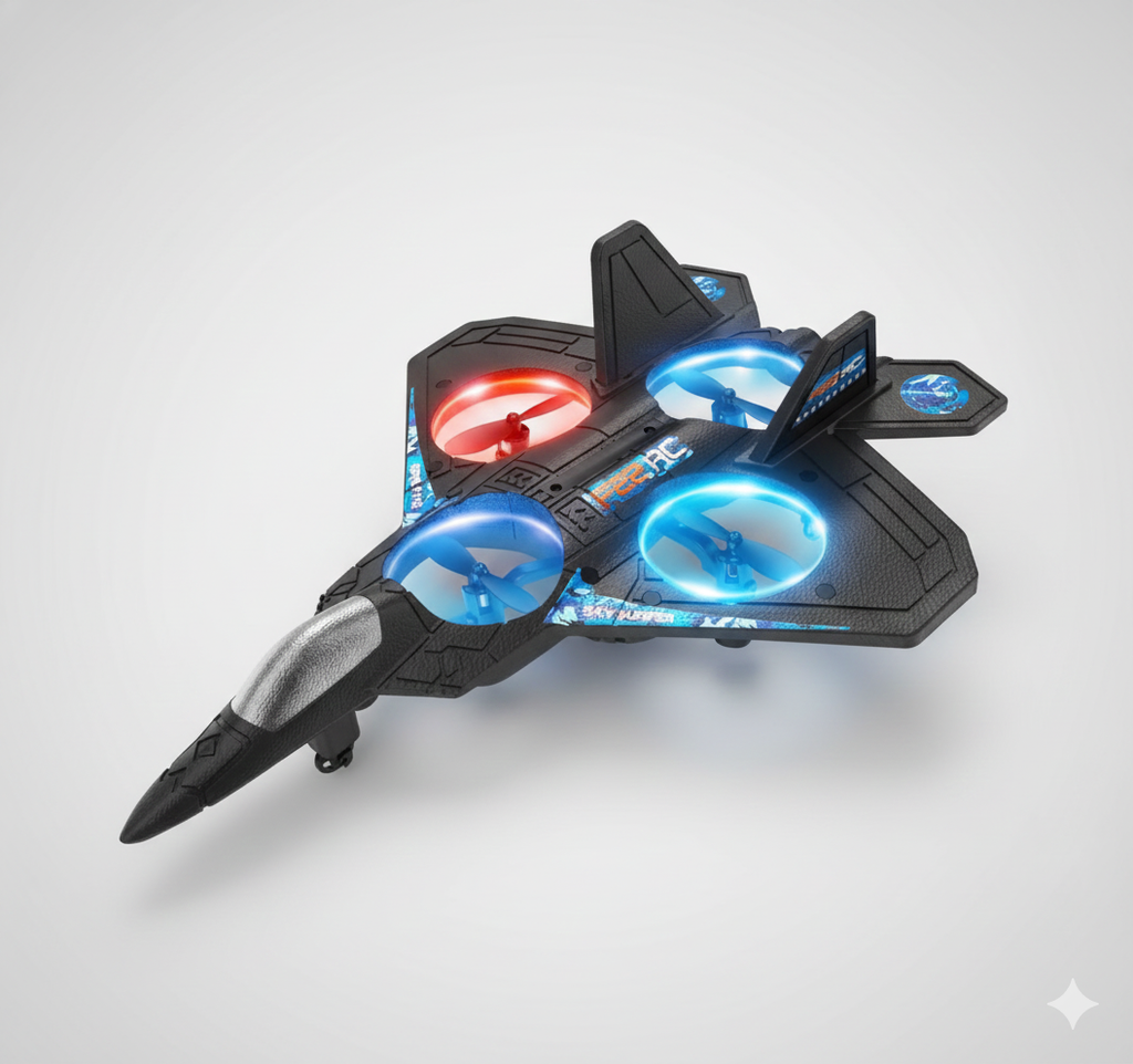 drone avion con guante