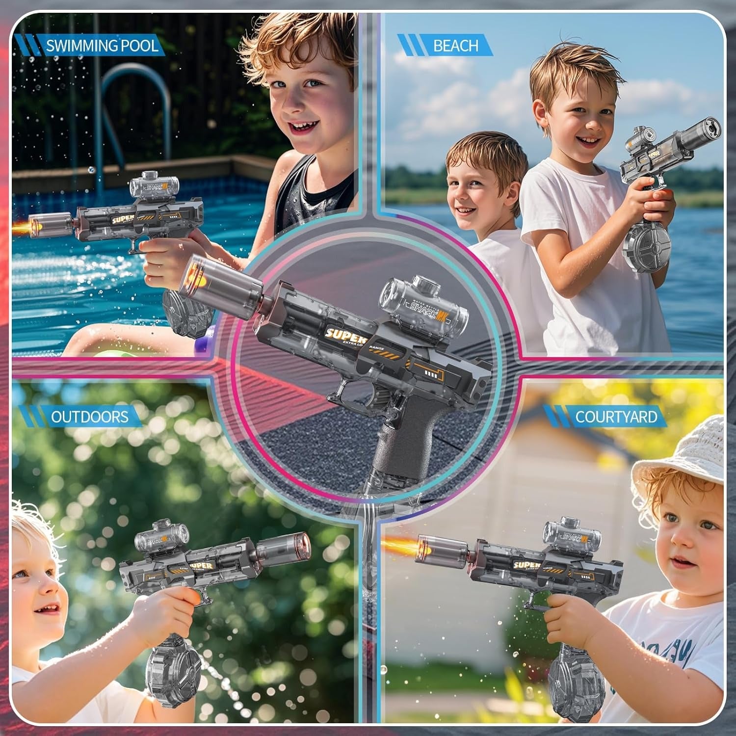 pistola de agua con luz