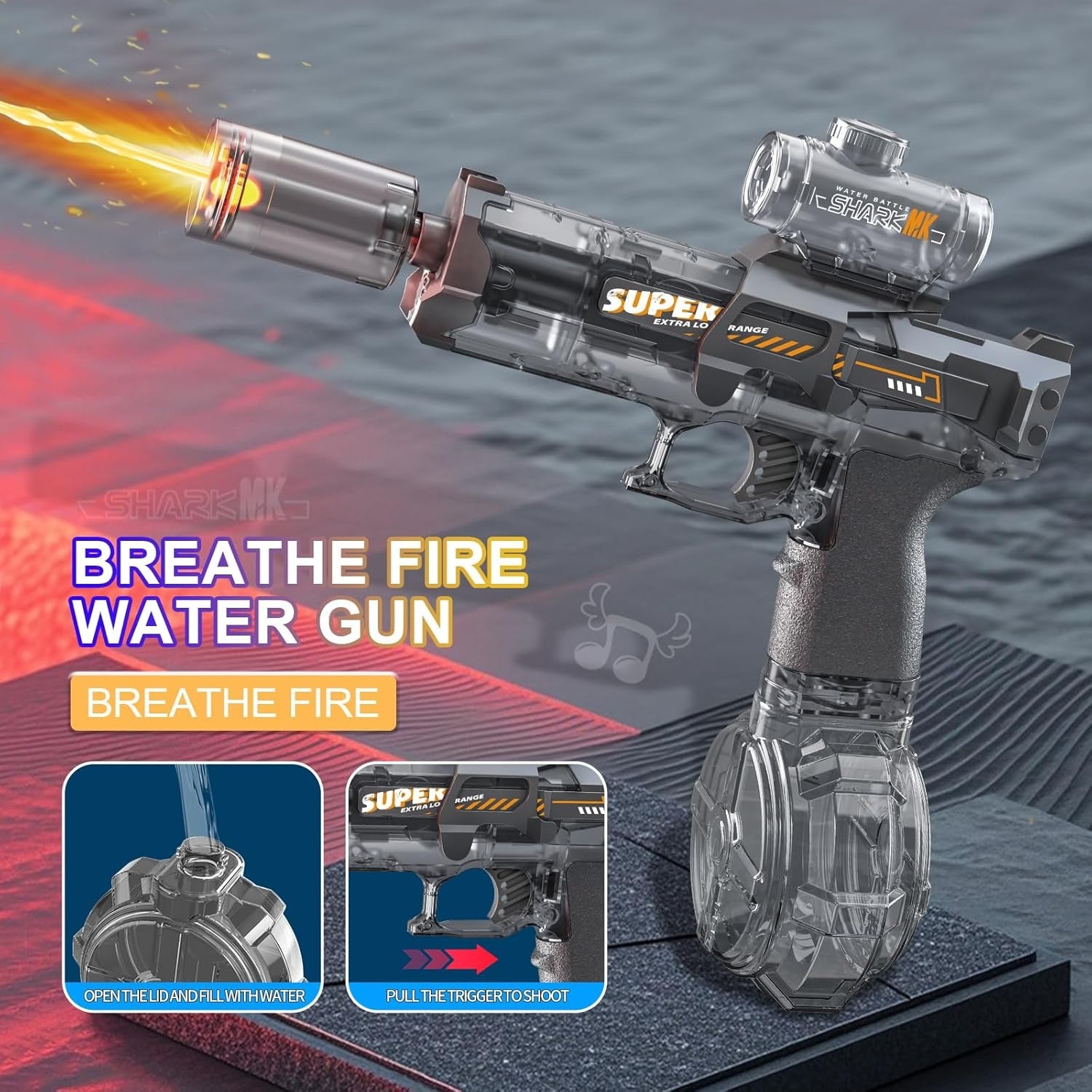 pistola de agua con luz
