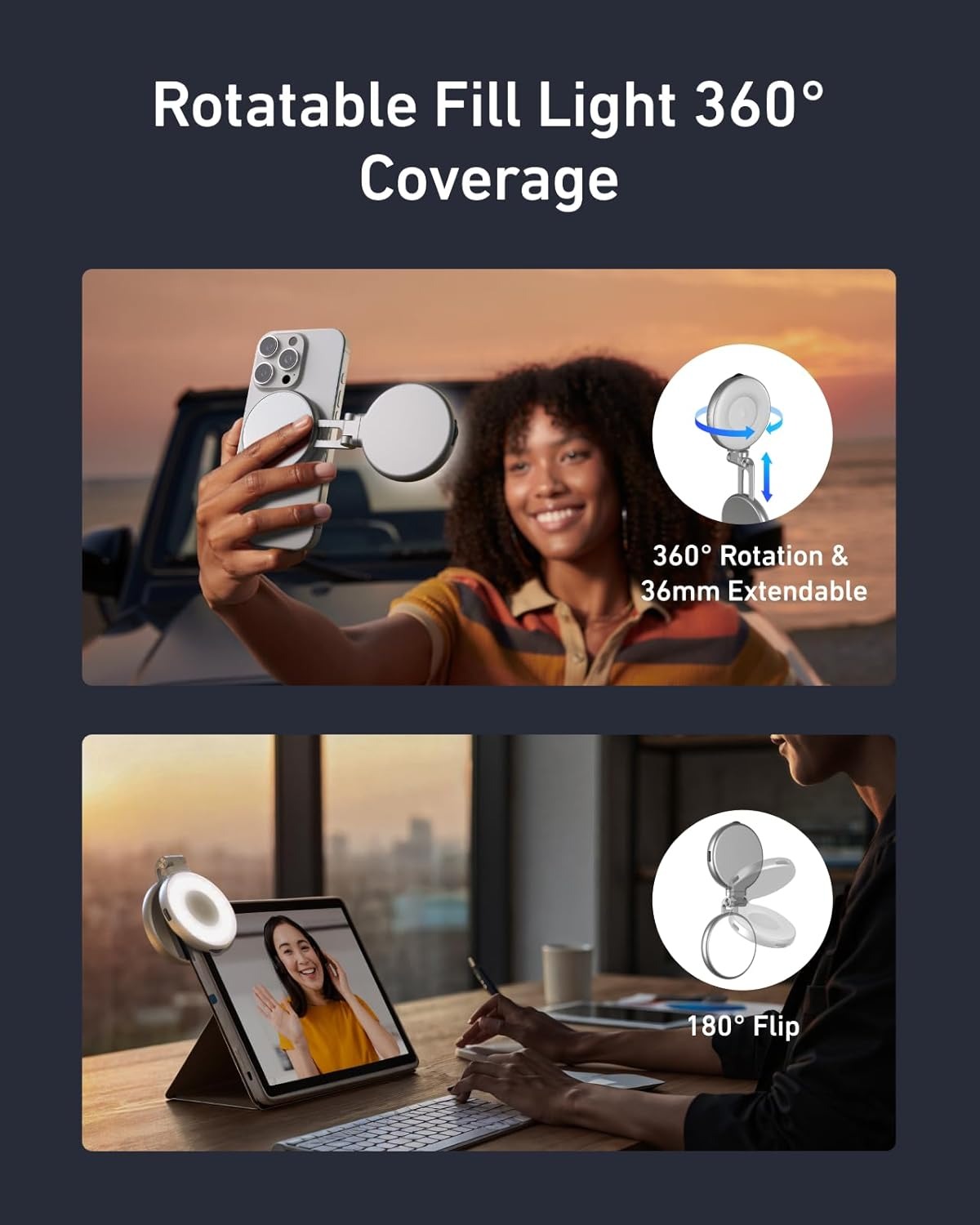 luz magnética para selfies