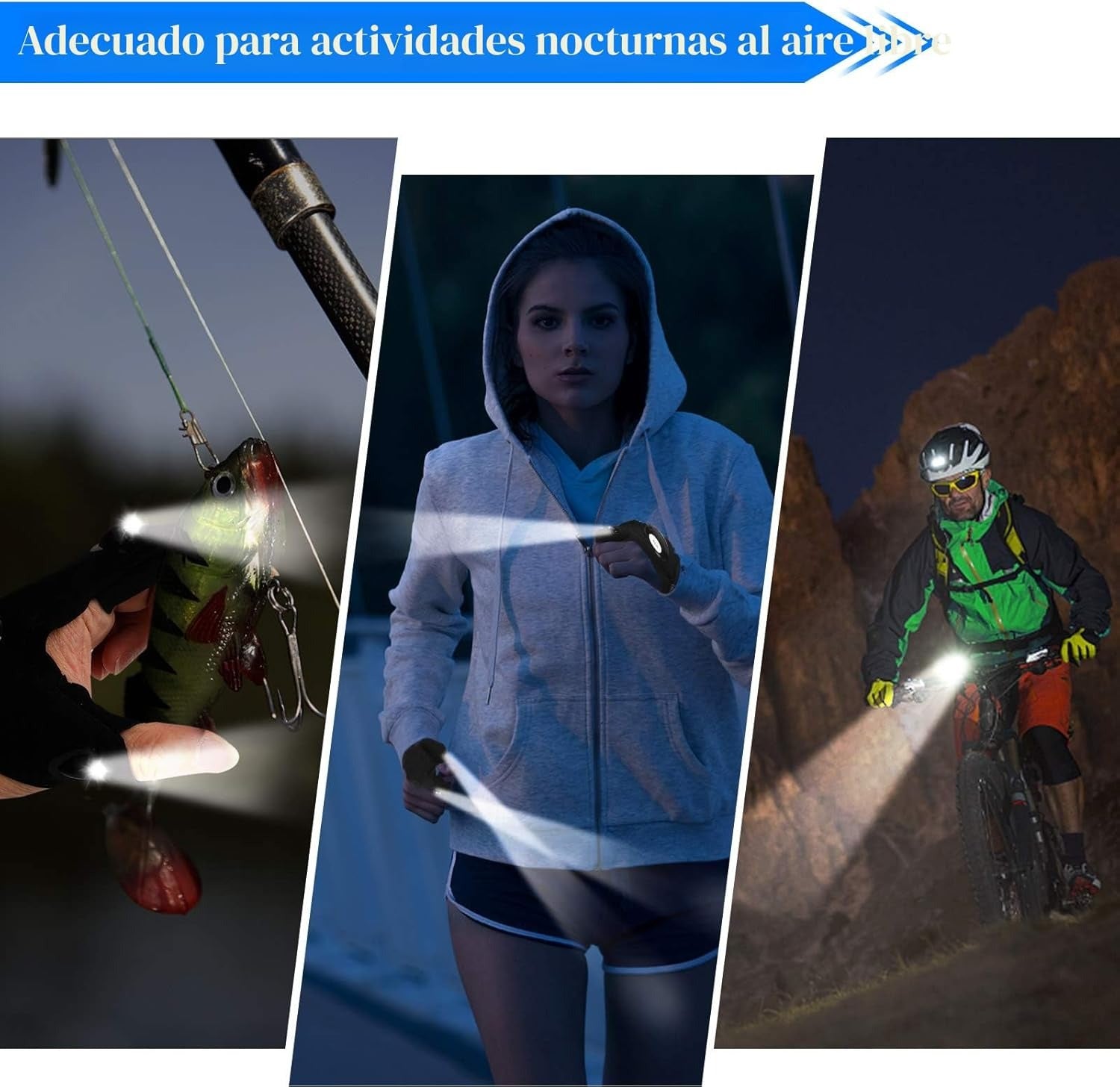 guantes linterna