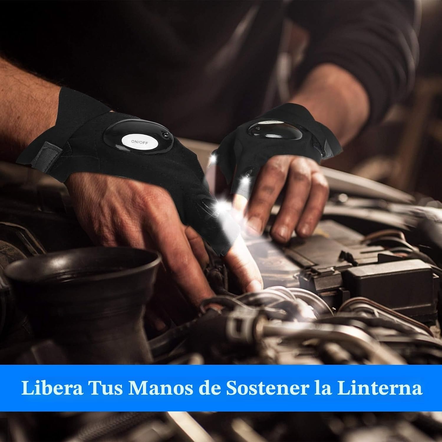 guantes linterna